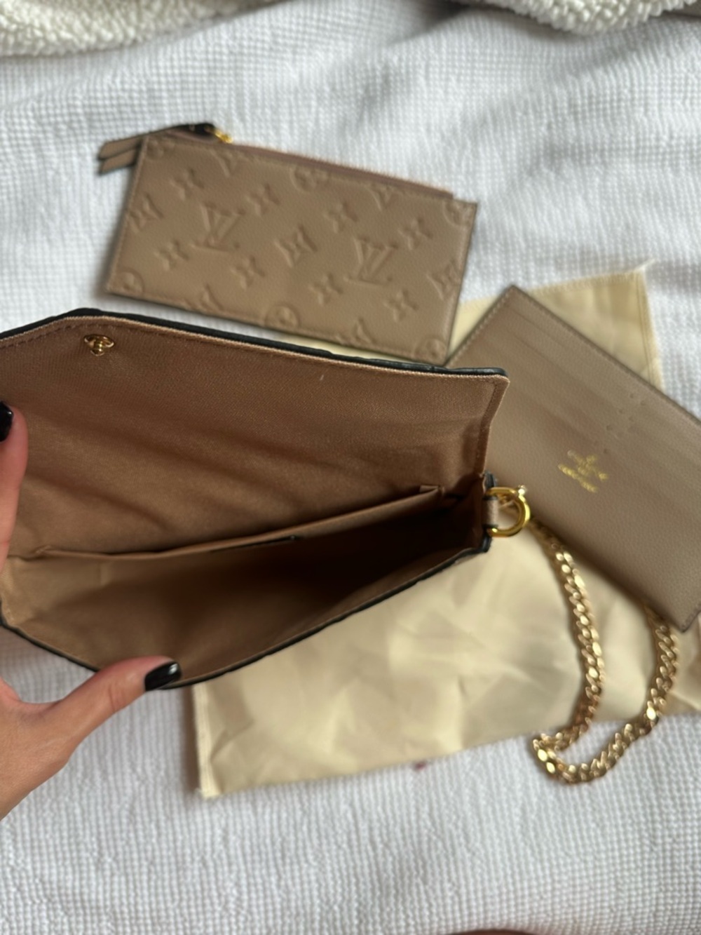 Taupe Monogram Pochette Félicie with Gold Chain - Picture 10 of 10